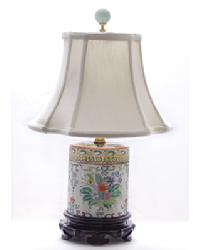 Multi Floral Porcelain Jar Lamp