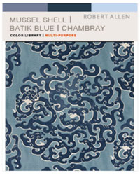 Mussel Shell Batik Blue Chambray Fabric