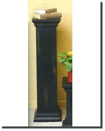 Large Black Wash Wood Display Pedestal