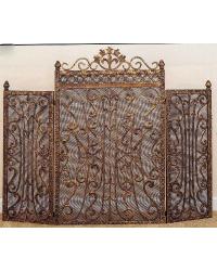 Fleur de Lis Fire Screen Light Burnished Gold