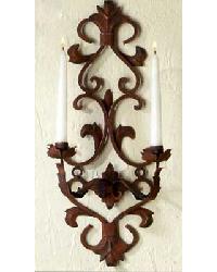 Rustic Two Candle Wall Sconce Rustic Brown
