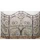 Dr  Livingstone Three Panel Scroll Fire Screen Antique Brown
