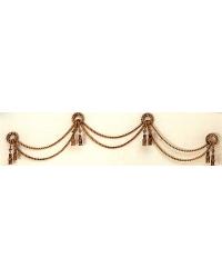 Twisted Swag Wall Grille w/Wood Tassels Antique Gold