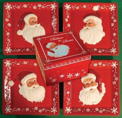 christmas dcor,christmas gifts,christmas decorations,christmas ideas,christmas shop,christmas store,christmas collectibles,christmas items,gift ideas,red and green Believe Mini Plate Set