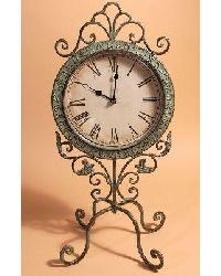 Vintage Garden Table Clock Green