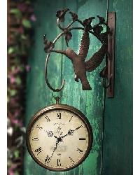 Hummingbird Clock with Bracket Bronze