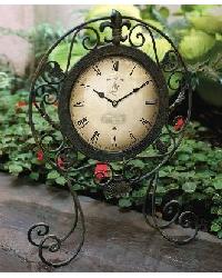 Vintage Garden Table Clock Green