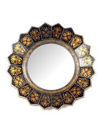 74055 Wooden Mirror Round