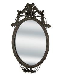 Distressed Iron Oval Mirror