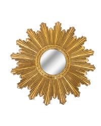 Round Guilded Resin Sunburst Mirror Gold