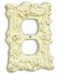 Single Cast Iron Outlet Cover White