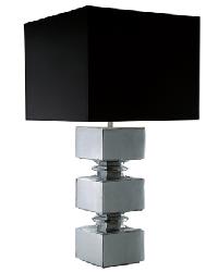 Square Aluminum Lamp and Black Shade