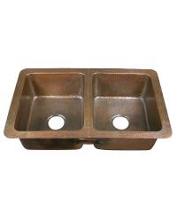 Double Drop-In Copper Kitchen Sink