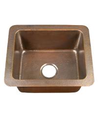 Small Single Drop-In Copper Kitchen Sink