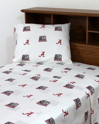 Alabama Crimson Tide Sheet Set - White