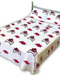 Arkansas Razorbacks Sheet Set - White