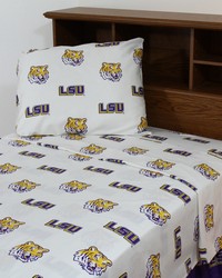 Louisiana State Tigers Sheet Set - White