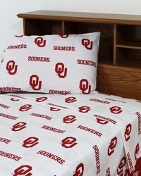 Oklahoma Sooners Sheet Set - White