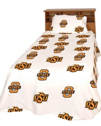 Oklahoma State Cowboys Sheet Set - White