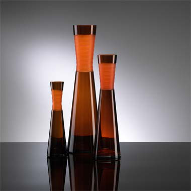 home decor,home accessory,vases,decorative vases,Contemporary Vases Modern Vases,contemporary home decor Orange Chiseled Neck Vase