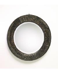 Round Wood End Mirror