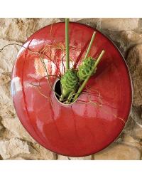 Red Discus Wall Vase