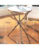 Global Views Twig Table Brass/White Marble