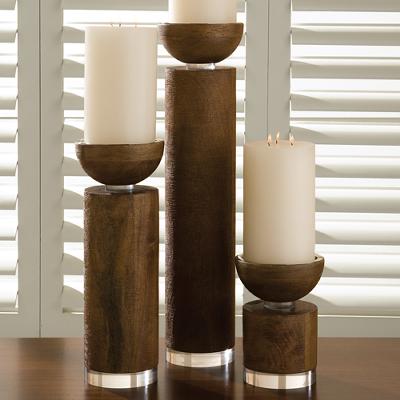 Scratched Pillar Holder Brown Global Views Scratched Pillar Holder Brown Candle Holders and Candelabra