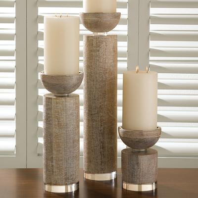 Scratched Pillar Holder White Global Views Scratched Pillar Holder White Candle Holders and Candelabra