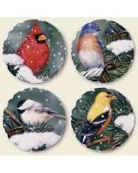 coasters,coaster set,coaster sets,stone coaster set,cutting board,bamboo cutting board,bamboo cutting boards,tempered glass cutting board,kitchen accessories,christmas,christmas accessories,christmas d�cor Backyard Birds Backyard Birds Round Coaster Set