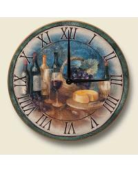 Wine and Cheese Wooden Wall Clock