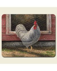 Barnyard Roosters Small Cutting Board by  Highland Graphics 
