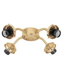 4 Light Straight Arm Light Kit Hunter Bright Brass Light Kits