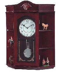 Cherry Finished Wooden Curio Pendulum Clock