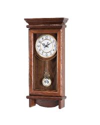 Classic Solid Wood Pediment Pendulum Clock