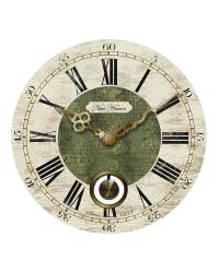 English Green Panel Clock with Bronze Finished Pendulum