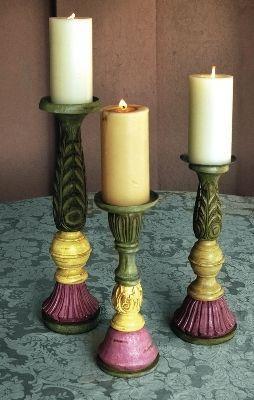 Manual Woodworkers and Weavers, Inc. Mayfair Candlesticks Set of 3  Candle Holders and Candelabra
