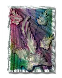 Dancing Doves Blue, Green, Magenta, Silver, Purple