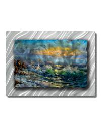Ocean Sunrise Green, Blue, White, Brown