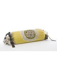 Maya Yellow Flower Bolster Pillow