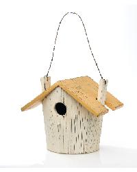 Orange Wooden Birdhouse