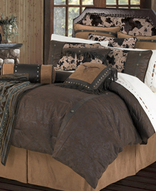 Leather Bedspread Shams on Western Bedding Steer Hide Bedding Comforter Sets Shams