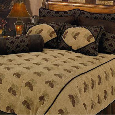 homemax imports,bedding,designer bedding,lodge bedding,cabin bedding,western bedding,rustic bedding,bedding sets,comforter sets,bedding and accessories Pine Cone Comforter Set