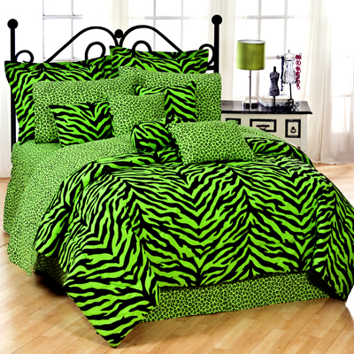 Zebra Print Bedding Twin on And Lime Zebra Print Bedding Set Comforter Sets   Comforter Bedding