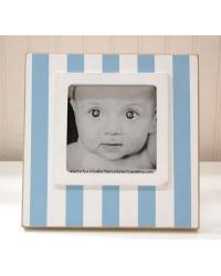 Blue and White Stripe Picture Frame