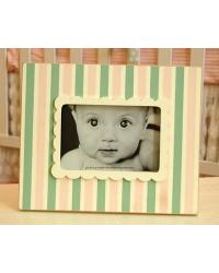 Pink and Green Stripe Picture Frame