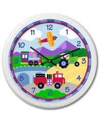 Trains, Planes & Trucks Wall Clock