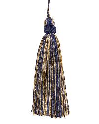 Small Tassel Navy Gold
