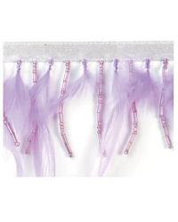 2 1/2in Feather & Bead Fringe Purple