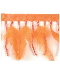 2 1/2in Feather & Bead Fringe Orange
